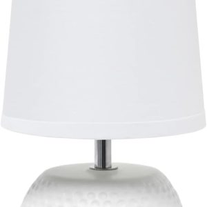 Mini Studded Texture Ceramic Bedside Table Lamp, White