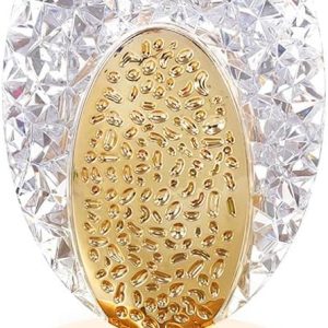 Cordless Crystal Lamp, Touch Sensor Control LED Table Lamp,3 Color Stepless Dimmable Battery Powered Lamp (Gold-02)